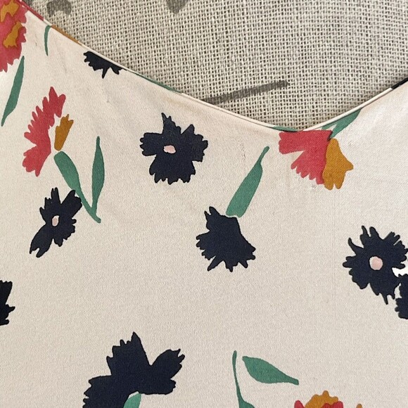 A.L.C Womens Silk Print Blouse Sz 2 Sleeveless Boho Button Anise Top  Metallic - Picture 10 of 12